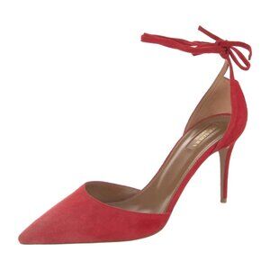 Aquazurra Red Suede Pumps IT 39.5/US 8.5 - Cutout Accent D'Orsay Pumps